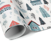 Scandinavisch kersttafereel inpakpapier (Rol Hoek)