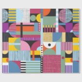 Scandinavisch kleurig patroon cadeaupapier (Vlak)