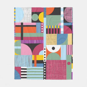 Scandinavisch kleurig patroon fleece deken