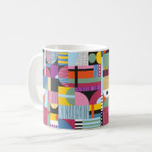 Scandinavisch kleurig patroon koffiemok (Voorkant links)