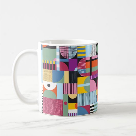 Scandinavisch kleurig patroon koffiemok (Links)