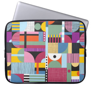Scandinavisch kleurig patroon laptop sleeve