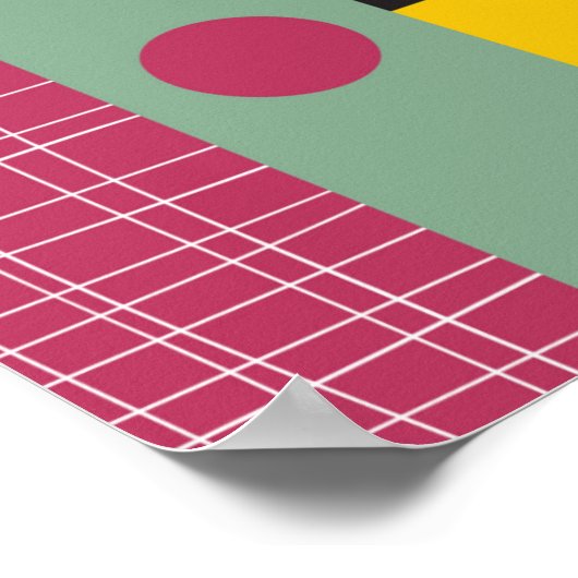 Scandinavisch kleurig patroon poster (Hoek)