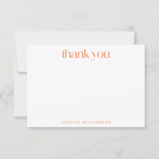 Scandinavisch koraal Floral - Aangepast Vrijgezell Bedankkaart (Voorkant)