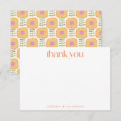 Scandinavisch koraal Floral - Aangepast Vrijgezell Bedankkaart (Voorkant / Achterkant)