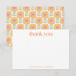 Scandinavisch koraal Floral - Aangepast Vrijgezell Bedankkaart