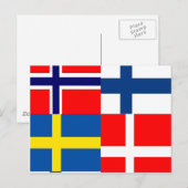 Scandinavisch kwartet briefkaart (Voorkant / Achterkant)