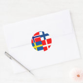 Scandinavisch kwartet ronde sticker (Envelop)