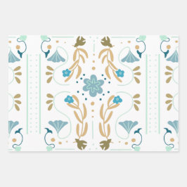 Scandinavisch lentblauw inpakpapier vel