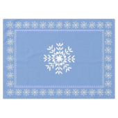 Scandinavisch lichtblauw en witte sneeuwvlok tafelkleed (Voorkant (Horizontaal))