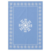Scandinavisch lichtblauw en witte sneeuwvlok tafelkleed (Voorkant)