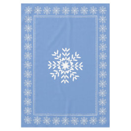 Scandinavisch lichtblauw en witte sneeuwvlok tafelkleed