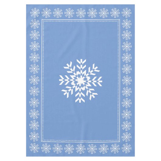 Scandinavisch lichtblauw en witte sneeuwvlok tafelkleed (Voorkant)