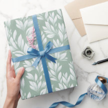 Scandinavisch lichtgroen blad salie bloemmotief