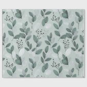 Scandinavisch lichtgroen blad salie bloemmotief cadeaupapier (Vlak)