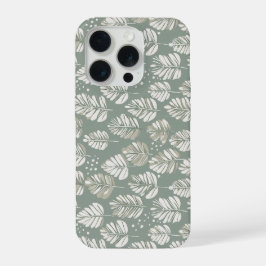 Scandinavisch lichtgroen blad salie bloemmotief iPhone 15 pro case