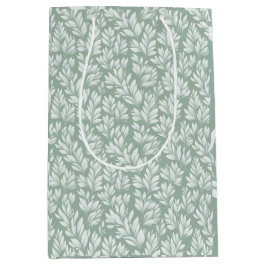 Scandinavisch lichtgroen blad Salie Bloemmotief Medium Cadeauzakje