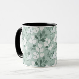 Scandinavisch lichtgroen blad Salie Bloemmotief Mok