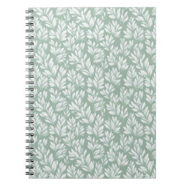 Scandinavisch lichtgroen blad Salie Bloemmotief Notitieboek