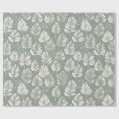 Scandinavisch lichtgroen blad salie bloempatroon cadeaupapier (Vlak)
