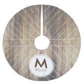 Scandinavisch lichthout en witte dun pijlen kerstboom rok (Voorkant)