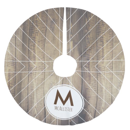 Scandinavisch lichthout en witte dun pijlen kerstboom rok (Voorkant)