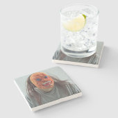 Scandinavisch masker stenen onderzetter (Zijkant)