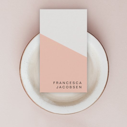 Scandinavisch | Minimale Scandi Roze Coral Modern Visitekaartje