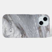 Scandinavisch modern chic grijs marmer monogram Case-Mate iPhone case (Achterkant (horizontaal))