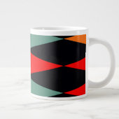 Scandinavisch modern Geometrical Diamond Pattern Grote Koffiekop (Rechts)