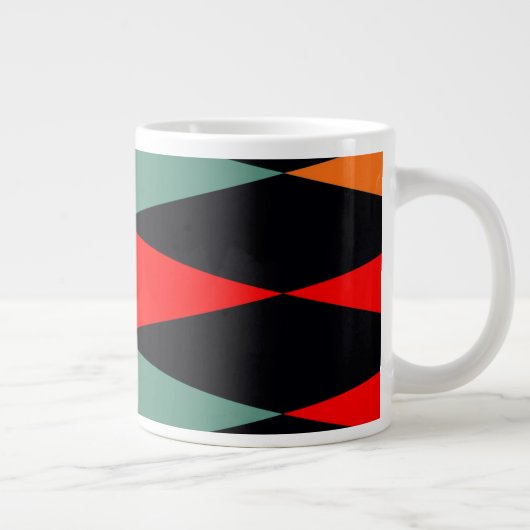 Scandinavisch modern Geometrical Diamond Pattern Grote Koffiekop (Rechts)