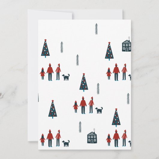 Scandinavisch modern kerstlandschap grappig kaart (Achterkant)