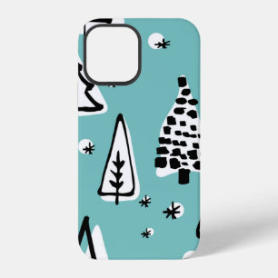 Scandinavisch naadloos patroon van Kerstboom ha iPhone 12 Hoesje