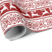 Scandinavisch noordse kerstrendierrenier cadeaupapier (Rol Hoek)