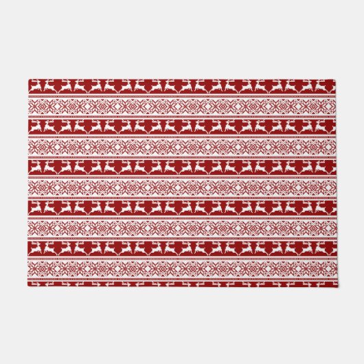 Scandinavisch noordse kerstrendierrenier deurmat (Voorkant)