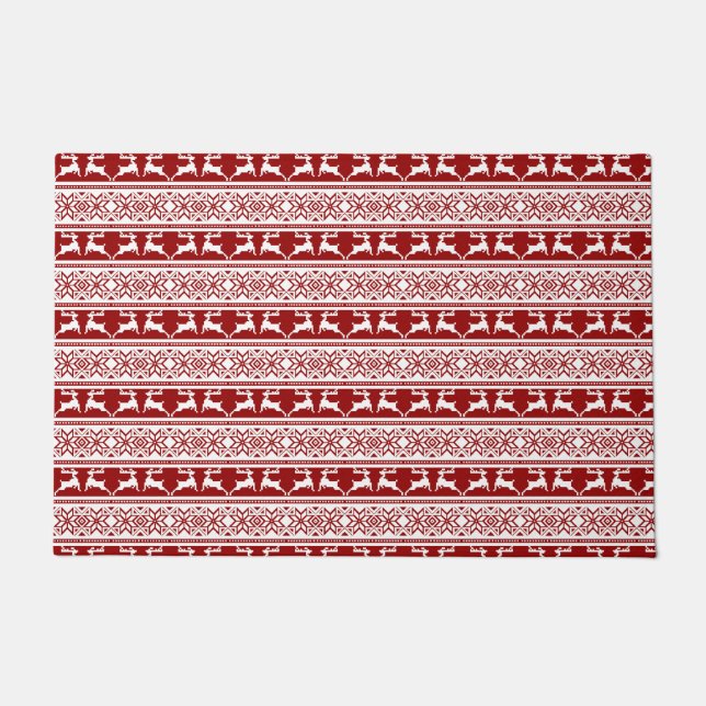 Scandinavisch noordse kerstrendierrenier deurmat (Voorkant)