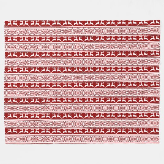 Scandinavisch noordse kerstrendierrenier fleece deken (Voorkant (Horizontaal))
