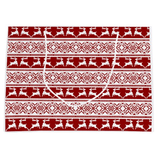 Scandinavisch noordse kerstrendierrenier groot cadeauzakje (Voorkant)