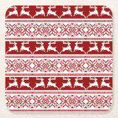 Scandinavisch noordse kerstrendierrenier kartonnen onderzetters (Voorkant)