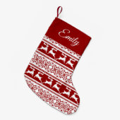 Scandinavisch noordse kerstrendierrenier kleine kerstsok (Voorkant (Hangend))