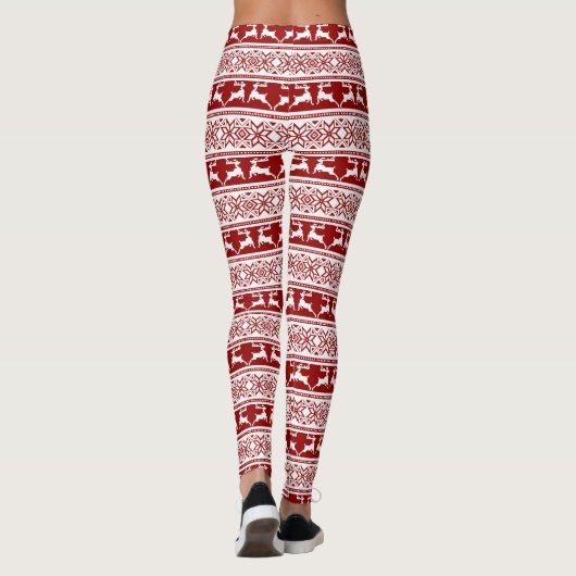 Scandinavisch noordse kerstrendierrenier leggings (Achterkant)