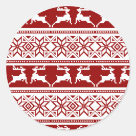 Scandinavisch noordse kerstrendierrenier ronde sticker