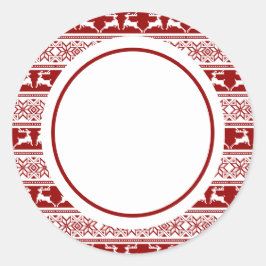 Scandinavisch noordse kerstrendierrenier ronde sticker