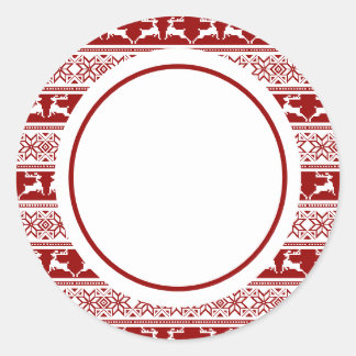 Scandinavisch noordse kerstrendierrenier ronde sticker