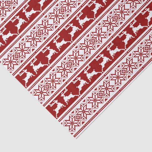 Scandinavisch noordse kerstrendierrenier tissuepapier (Detail)