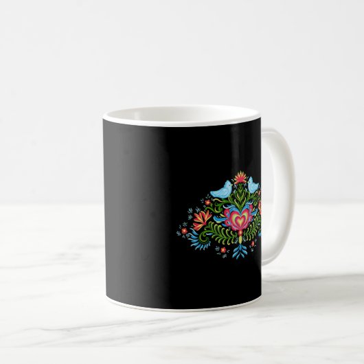 Scandinavisch Noors Rosemaling Noorwegen Koffiemok (Voorkant rechts)