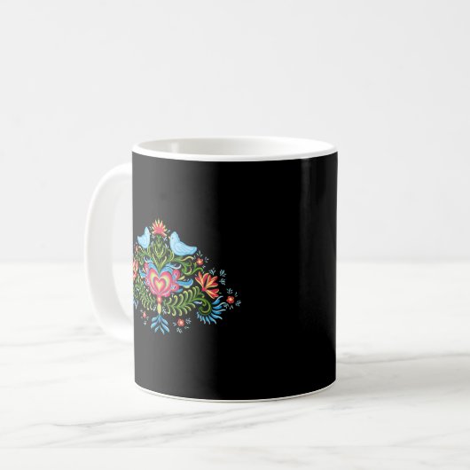 Scandinavisch Noors Rosemaling Noorwegen Koffiemok (Voorkant links)