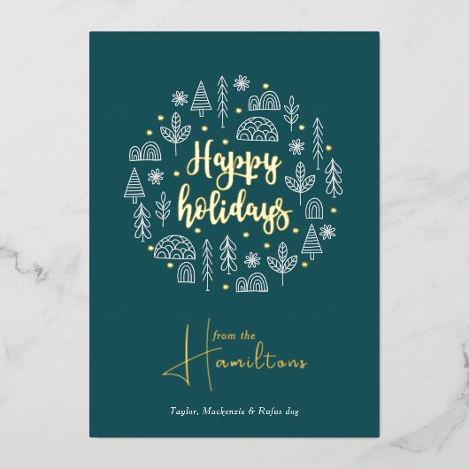 Scandinavisch Nordic Prettige Feestdagen Persoonli (Voorkant)