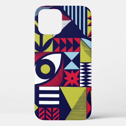 Scandinavisch of retro-stijlgrafisch patroon. Hand Case-Mate iPhone Case (Achterkant)
