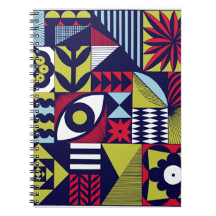 Scandinavisch of retro-stijlgrafisch patroon. Hand Notitieboek